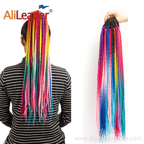 Synthetic Hairpiece Ombre Braid Ponytail With Rubber Bands